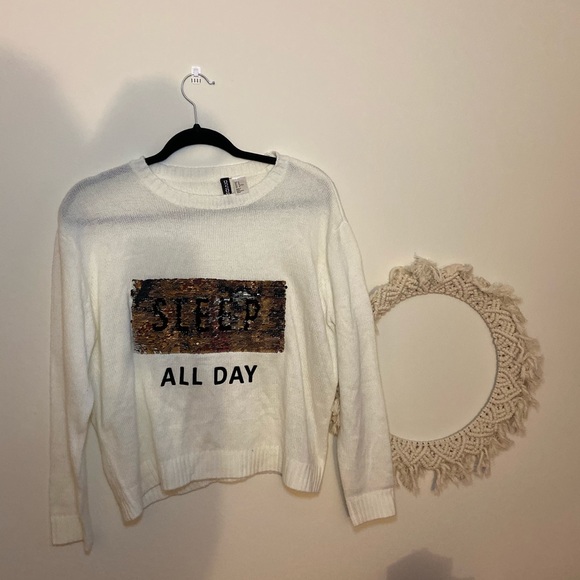 H&M Sleep Sleigh Sequin Holiday Sweater - Picture 2 of 3